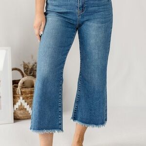 NWT KanCan Denim Flare Jeans with Frayed Hem